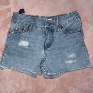 Denim Blue Girls Levi Shorts